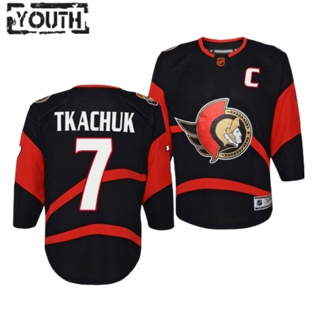 Ottawa Senators Trikot Brady Tkachuk 7 Adidas 2022-23 Schwarz Reverse Retro 2.0 Authentic - Kinder